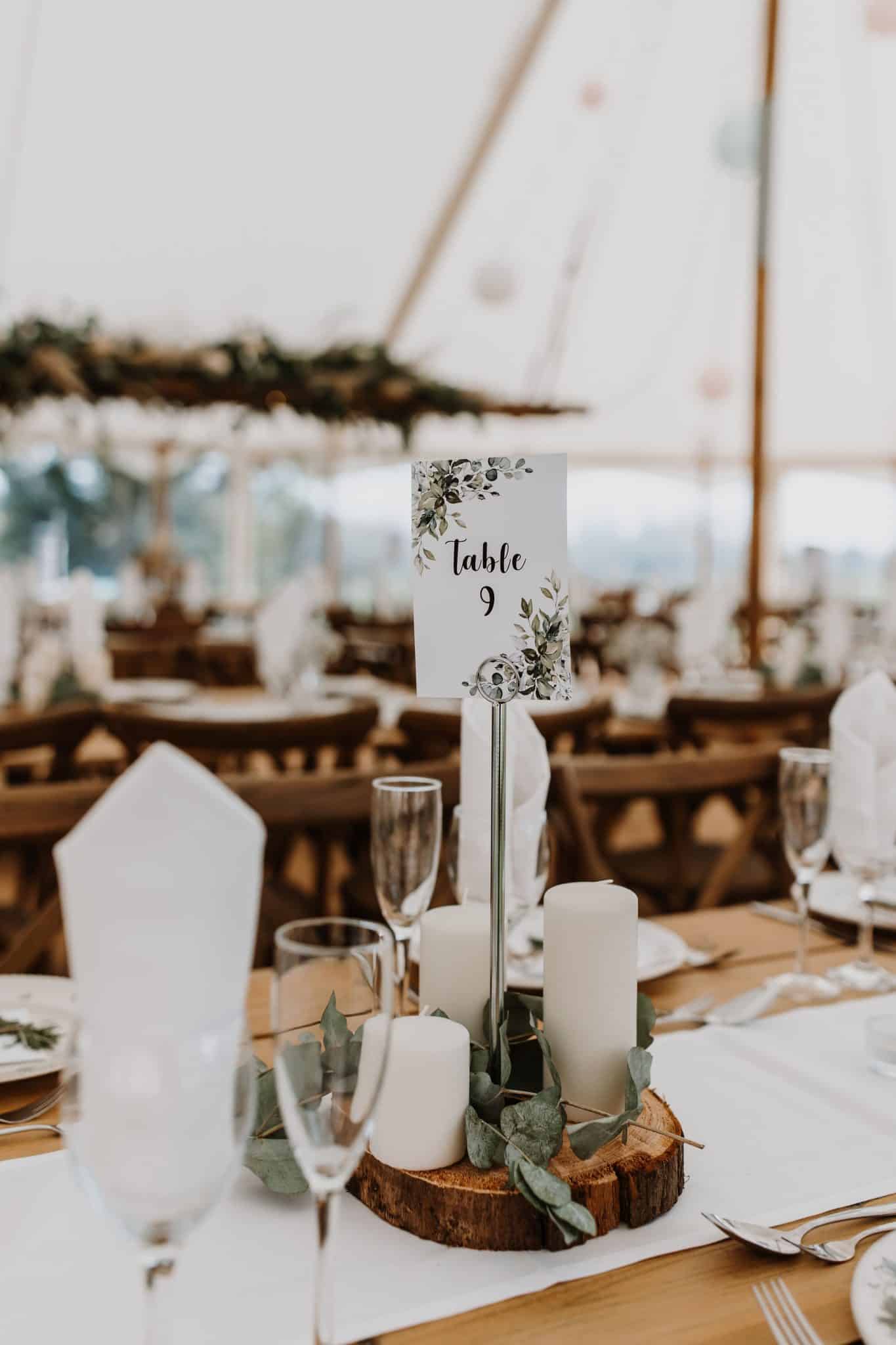 Table setting at Cams Hall - Marquee Wedding Venues Hampshire